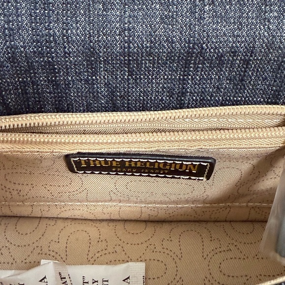 NWT True Religion Frayed Denim Mini Flap Crossbody Bag - Picture 8 of 8